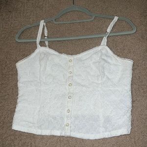 hollister lace white tank top